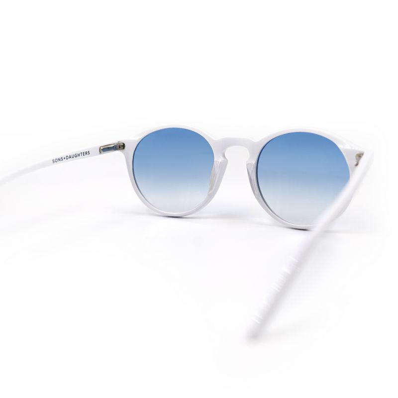 Sons+Daughters Clark White Gloss w/ Blue Lens